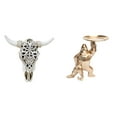 thumbnail image 1 of Escultura Y Estatua De Cabeza De Toro Tribal Con Bandeja Para Servir, Arte Para Colgar En La Pared, Para Oficina, Granja, Dormitorio, Sala De Estar, Estantería, Decoración, 1 of 8