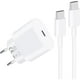 thumbnail image 1 of wonima02 European Travel Plug Adapter, 20W USB C Wall Charger Type C Fast Charging Block Travel Essentials Power Adapter US to Europe EU for iPhone 17 16 15 Pro Max, iPad, Android with 6FT USB-C Cable, 1 of 1