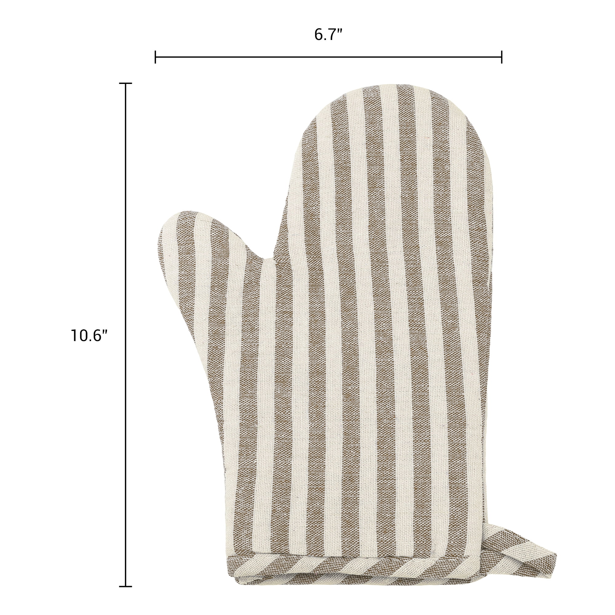Unique Bargains Soft Oven Mitts Heat-Resistant Cooking Gloves Coffee 10.6x6.7inch