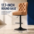 thumbnail image 5 of Orange PU Leather Swivel Bar Stools Set of 4 with Upholstered Back, Adjustable Counter Height Barstools, Bar Chairs for Home Bar Kitchen Island Pub Restaurant (4 Pcs, Orange), 5 of 10