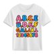 thumbnail image 4 of Blusas y camisas de manga corta con cuello redondo para niños y niñas, camisetas gráficas de manga corta, blusas con estampados bonitos para la temporada escolar., 4 of 9