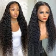 thumbnail image 3 of Front lace 13*4 wig black small curling tube long curly hair full head cover, 3 of 10