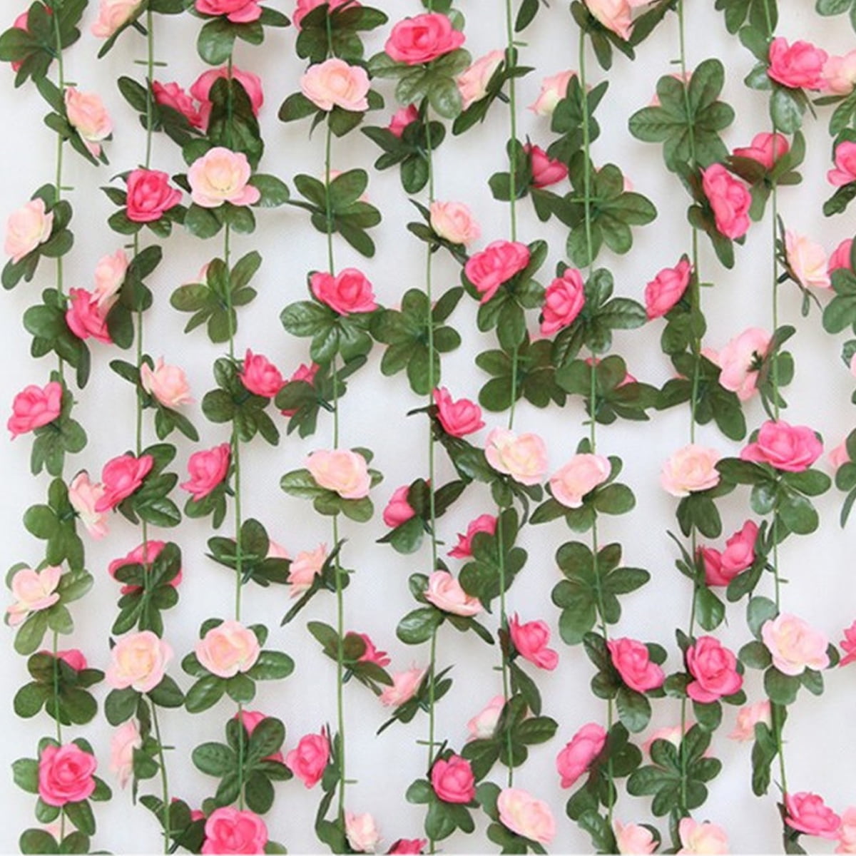 Fake Rose Vine Flowers Plants Artificial Flower Hanging Rose Ivy Home