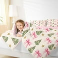 thumbnail image 4 of jejeloiu Cute Bowtie Ribbon Bedding Comforter Set,Chic Xmas Tree Twin Comforter Sets,Happy New Year Bedding Set For Girl,Luxury Bedroom Decor Reversible,2pcs, 4 of 8