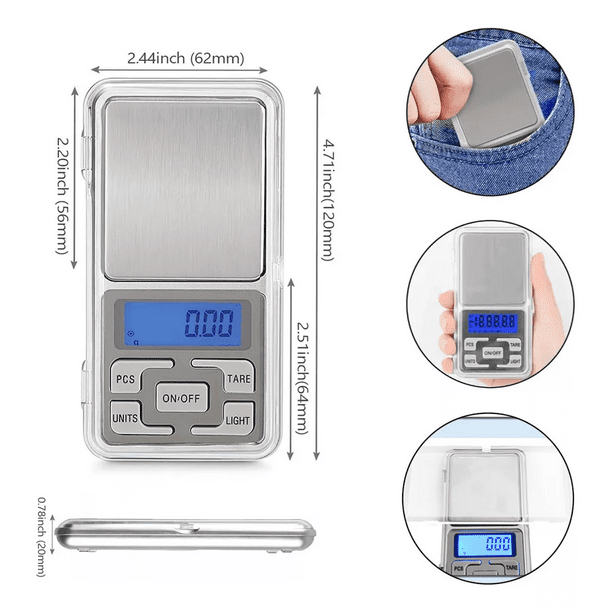 Bascula Gramera Digital De X 500 Gramos Pesar gris