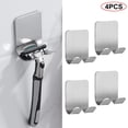 thumbnail image 4 of 4X Holder Shaving Brush Bracket Wall Adhesive Shower Stainless Steel Hooks, 4 of 5