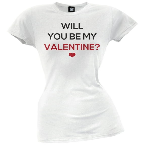will you be my valentine? juniors t-shirt