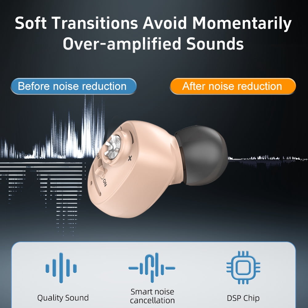 ELCTRTICI Hearing Aids for Seniors, Rechargeable, VHP-1607, Beige, Single