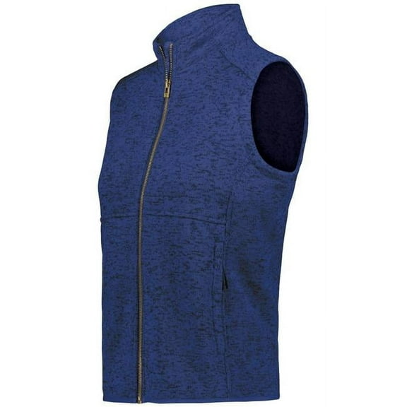 Holloway 223742.U22.XL Ladies Alpine Sweater Fleece Vest, Navy Heather - Extra Large