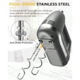 thumbnail image 5 of Electric Hand Mixer Powerful Hand Mixer Electric Handheld with 304 Beaters Dough Hook Hand Held Mixer with Turbo for Baking Cakes Eggs Cream Food Grey, 5 of 6