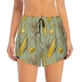 thumbnail image 2 of Xecao Cartoon Corn and Wheat for Double-layer Running Short for Women, Perfect for Gym, Tennis, and More, Featuring a Convenient Pocket-Large, 2 of 7