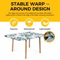 thumbnail image 4 of Watercolor Flowers Table Cloths for 6 Foot Rectangle Tables, Spring Floral Leaves Botanical Blue Patio Waterproof Elastic Fitted Tablecloths, Washable Rectangular Table Cover for Camping, 4 of 8