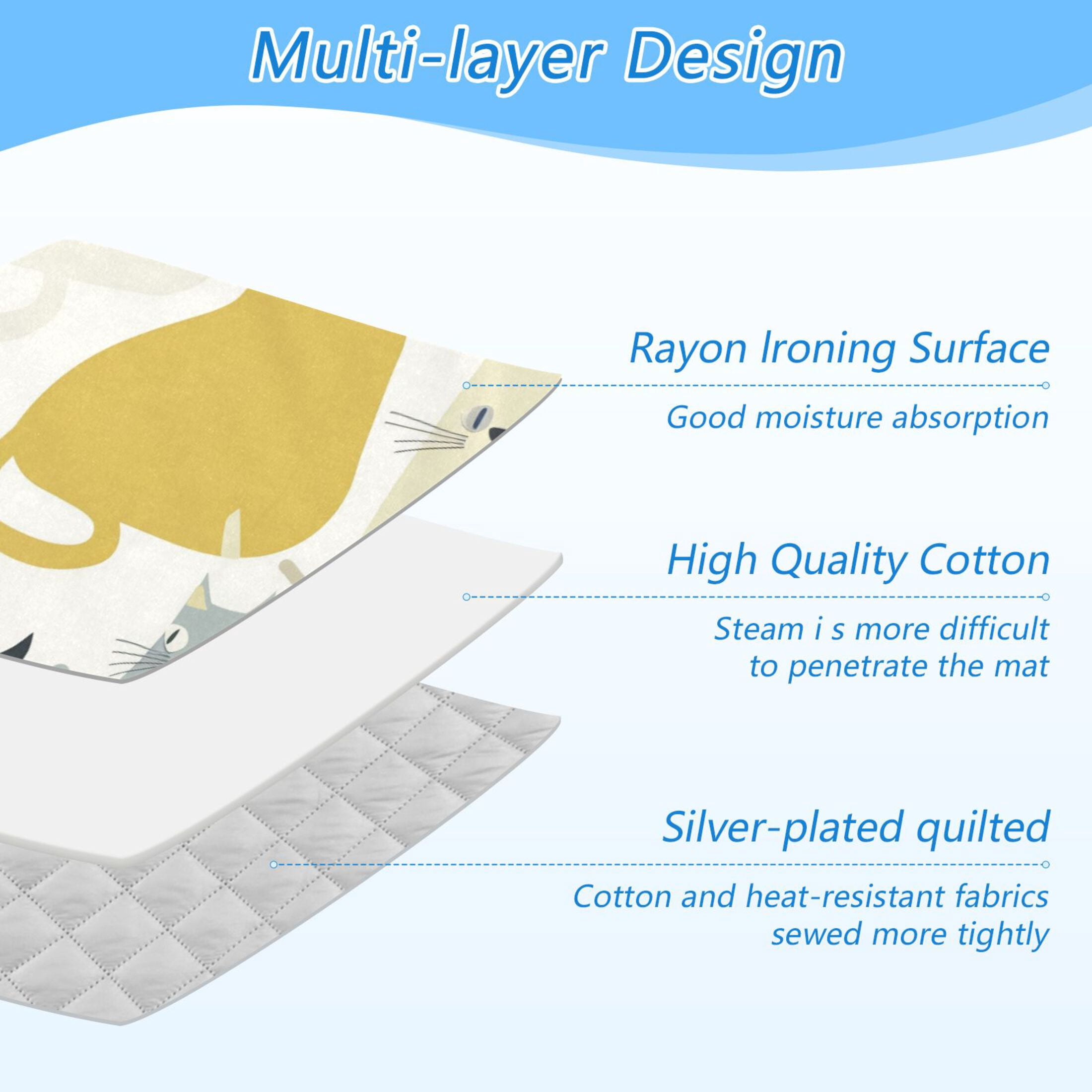 Colorful Cats Ironing Mat Blanket Portable Travel Ironing Pad Heat Resistant Pad 47.2" x 27.6”