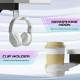thumbnail image 5 of Homall 44" Z-Shaped Gaming Desk Carbon Fiber Surface Desk with Cup Holder & Headphone Hook, White, 5 of 7