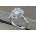 thumbnail image 4 of HeartsAndYou 2.5ct Oval Cut Moissanite Engagement Ring for Women 18k White Gold over Silver Dual Halo Solitaire, 4 of 9