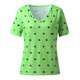 thumbnail image 4 of Blusa de manga corta con cuello en V y estampado de puntos sueltos informales de verano para mujer OAVQHLG3B Store  lin121212, 4 of 4