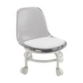 thumbnail image 2 of Low Rolling Stool and Backrest Caster Footrest 360 Degree Rotating Rolling Stool Gray, 2 of 8