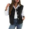 thumbnail image 2 of Fleece Vests for Women Sleeveless Fleece Jacket Zip Up Warm Drawstring Coat With Pockets Outerwear, 2 of 9