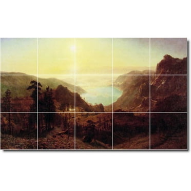 Ceramic Tile Mural-Albert Bierstadt Landscapes Painting 20. 21.25" w x 12.75" h using (15) 4.25 x 4.25 ceramic tiles