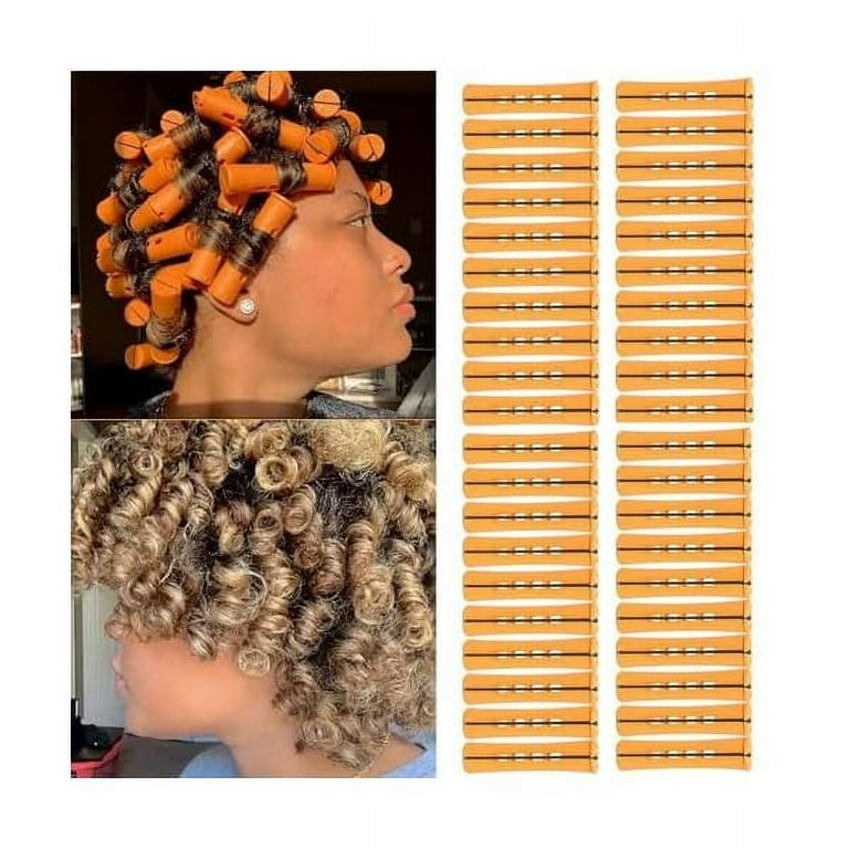 Scheam 40 Pcs Perm Rods for Natural Hair for Long Short Hair Curlers Hairstyle Hairdressing Tools Perm Rods Hair Rollerswith for Hairdressing Styling Large Perm Rods Orange 3.2 0.86 inch Walmart