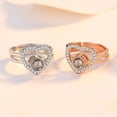 thumbnail image 2 of Couple Rings I Love You Projection Adjustable Open Heart Rings Set 100 Languages Rose Gold and Silver Alloy Matching Bands Jewelry Gifts Unisex, 2 of 6