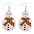 thumbnail image 2 of Fiudx Colgante Navideños de Piel Sintética, Elegancia con Diseño de Muñeco de Nieve, Perfectos para Las Fiestas, para Niñas, Fáciles de Usar para Bailar. Incluye Un Par., 2 of 2