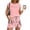 Pink, variant on Two Piece Sets for Women Crew Neck Sleeveless Pleated Solid Tank Top & Drawstring Retro Print Pocket Shorts Casual Summer Loungewear Hot Pink L