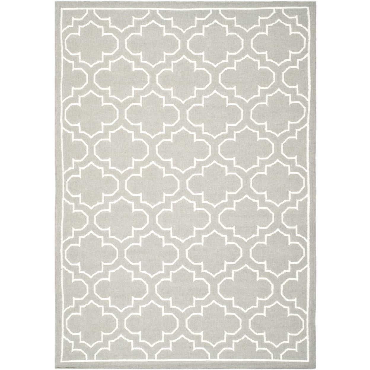 SAFAVIEH Dhurries Walter Geometric Area Rug, Grey/Ivory, 2'6" x 4'