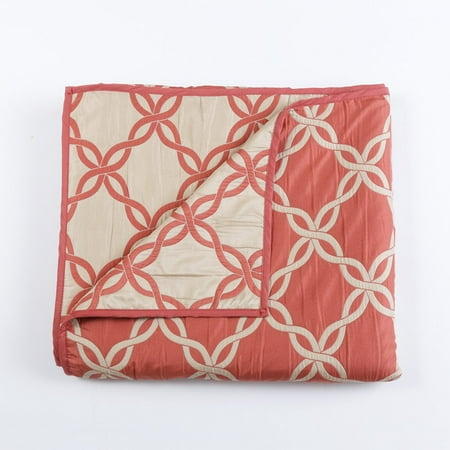 Stylemaster Home Products Belmont Reversible Bedspread, Queen, Coral