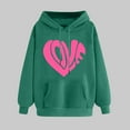thumbnail image 5 of Fmbrln Hooded Sweatshirt Womens Valentine's Day Love Graphic Hoodie Pullover Casual Long Sleeve Tops Holiday Gifts, 5 of 6
