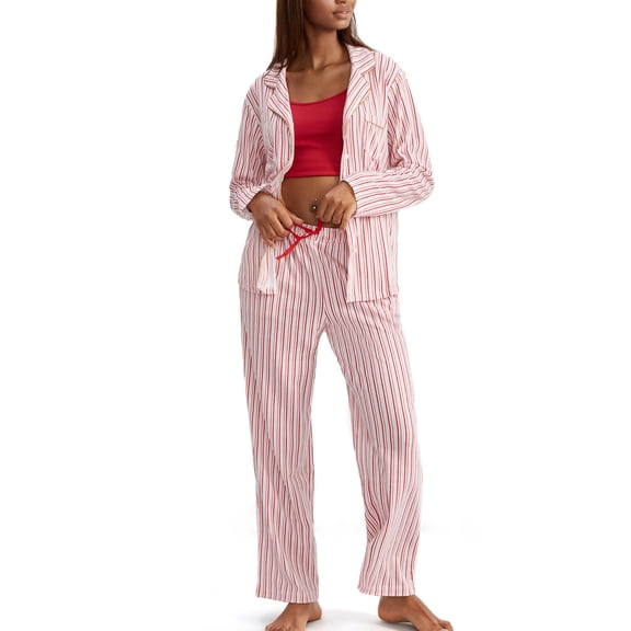 Karen Neuburger Womens Notch Collar Knit Pajama Set Style-RLK0021M