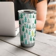thumbnail image 4 of 20oz Tumblers Green Christmas Tree Pattern Stainless Steel Vacuum Insulated Double Wall Travel Tumbler Cups Mug with Lid and Straw,Cleaning Brush for Cold & Hot Drinks, 4 of 7