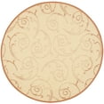 thumbnail image 2 of Safavieh Courtyard Daniel Oriental Indoor/Outdoor Area Rug, Natural/Terracotta, 5'3" x 5'3" Round, 2 of 10