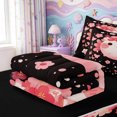 thumbnail image 5 of Manfei Funny Animal Zipper Twin Comforter Sets with Fitted Sheet and 2 Pillowcases,Aquatic Amphibian Axolotl Print Zipper Bedding Set,Black Reversible,4 Pieces, 5 of 7