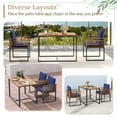 thumbnail image 6 of Costway 3 PCS Patio Dining Table Set with Bistro Chairs Large Coffee Table Seat Cushions, 6 of 10