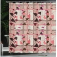 thumbnail image 4 of Ambesonne Coral Shower Curtain, Heart Swirling Leaves, 69"Wx70"L, Coral Grey, 4 of 5