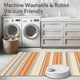 thumbnail image 5 of ODIKA 5'x7' Machine Washable Non-Slip Area Rug, Orange & Gray Striped High Traffic Rug, Orange, 250583, 5 of 7