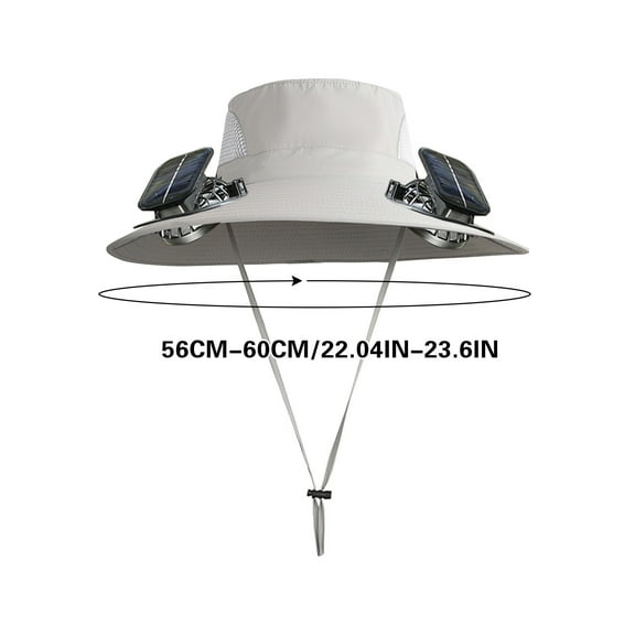 CofeeMO Solar Fan Hat, Wide Brim Solar Fan Hat, Outdoor Wide Brim Sun with 2 Solar Fishing Hat - Removable & USB Charging Fan,3 Speed Adjustable Fans Hats