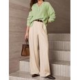 thumbnail image 5 of Women's Casual V Neck Long Sleeve Shirt Oversized Lightweight Blouse Top for Daily Wear, 5 of 8