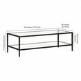 thumbnail image 4 of Evelyn&Zoe Hera 54" Wide Rectangular Coffee Table with Glass Shelf, Blackened Bronze, 4 of 7