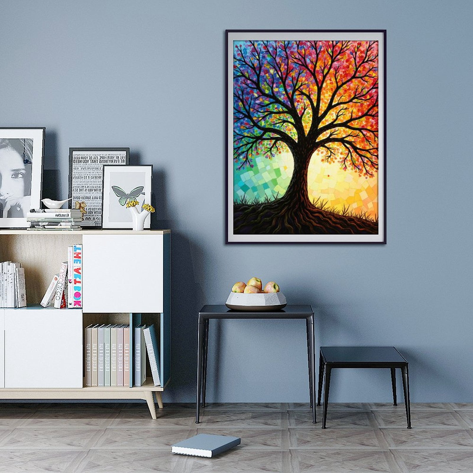 Diamond Art Kit for Adults, Colorful Mosaic Tree Art Scene Diamond Painting for Adults Beginners, 5D DIY Diamond Art Painting Kits, Colorful Diamond Painting Craft for Home Decor 12x16