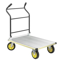Safco 4053NC STOW AWAY 1000 lbs. Capacity 24 in. x 39 in. x 40 in. Platform Truck - Aluminum/Black
