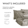 thumbnail image 6 of Bourina 3-Piece Full Size Comforter Set, Pleated Wrinkle-Resistant Microfiber Bedding, Beige,All-Season, 6 of 7