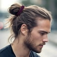 thumbnail image 6 of Men's Hair Ties Size Medium 8-Pack Bun Ponytail Holders Thick Hair Soft & Strong Super Strechy Made in the USA Black, 6 of 7