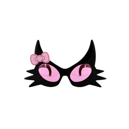 Black Kitty Glasses with Pink Lens and bow by Elope Costumes