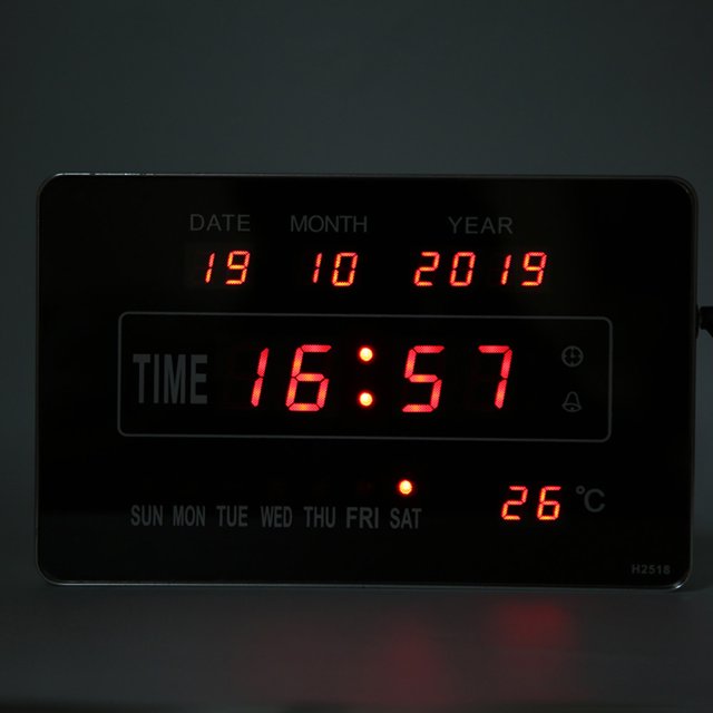 Reloj Calendario Electrónico, Visualización De Temperatura Y Tiempo Reloj Calendario Digital, Reloj Calendario Digital Electrónico Reloj Digital Para Oficina De Estudio