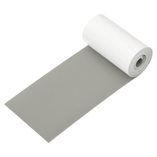 Cinta de Parches de Cuero Uxcell para Muebles, Kit de Reparación de Cuero Autoadhesivo de Vinilo de 3.2 x 61 pulgadas, Gris Elegante