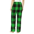 thumbnail image 3 of Kll Womens Buffalo Plaid Green Black Print Pajama Pants Soft Pajama Bottoms For Women Cozy Lounge Pants, 3 of 9