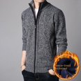 thumbnail image 1 of Suéter tipo cárdigan de otoño e invierno grueso con forro polar para hombre, suéter de cuello alto, suéter de talla grande, 1 of 5