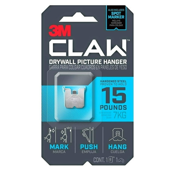 3M Claw Picture Hanger - Durable, 15 lb Capacity - Multicolor
